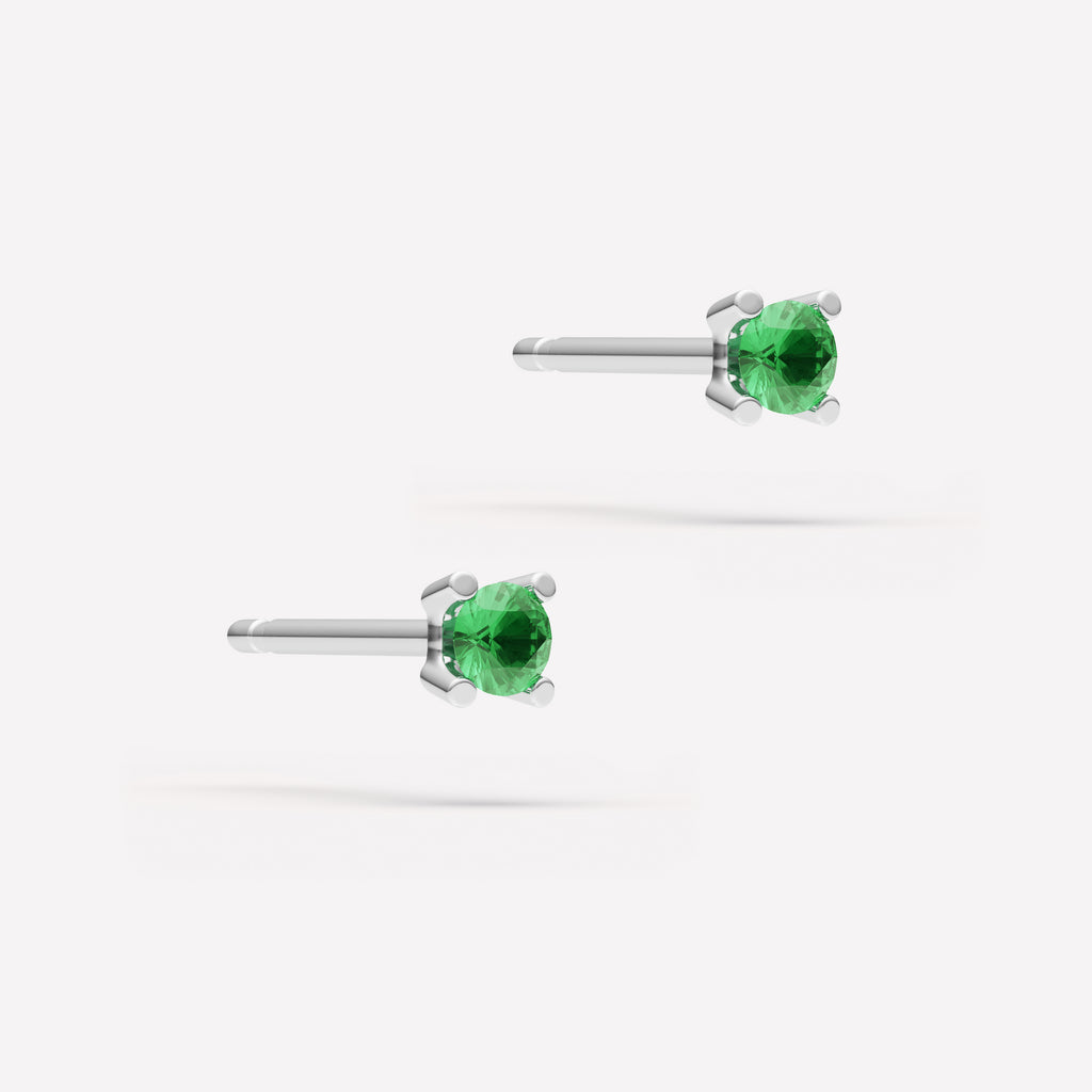 Prism Faceted Silver Stud