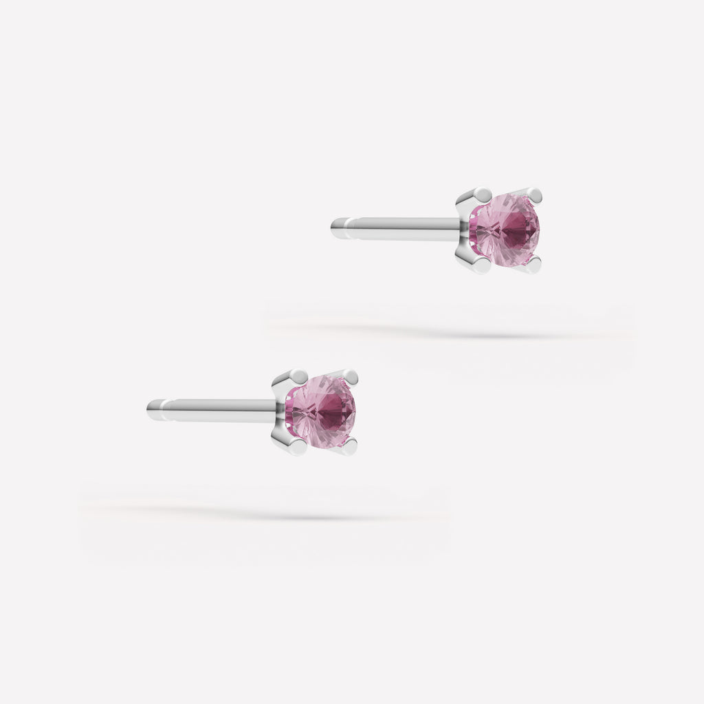 Prism Faceted Silver Stud