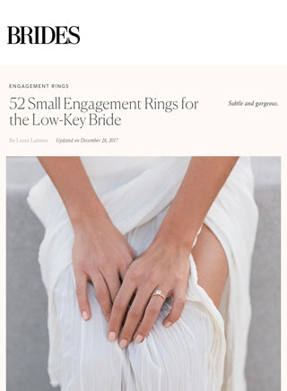 Brides Magazine features Sonny Gold Ring in 52 Small Engagement Rings for the Low-Key Bride