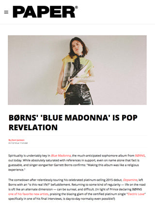 Pop Star BORNS wears Spinelli Kilcollin Aquarius Ring in Paper Magazine feature