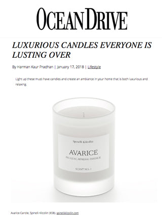 Ocean Drive Looks at the Avarice Candle