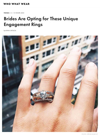 WhoWhatWear Online features the Spinelli Kilcollin Atlas Bleu linked ring in "Brides Are Opting For These Unique Engagement Rings"