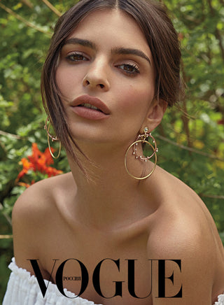 Vogue Russia featured the Emily Ratajkowski x Spinelli Kilcollin collaboration in their “Emily Ratajkowski Has Thought Up a Collection of Ornaments for Spinelli Kilcollin" article.