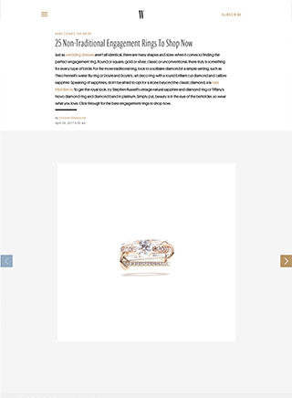 W Online features the Spinelli Kilcollin Anath in their 25 Non-traditional Engagement Rings