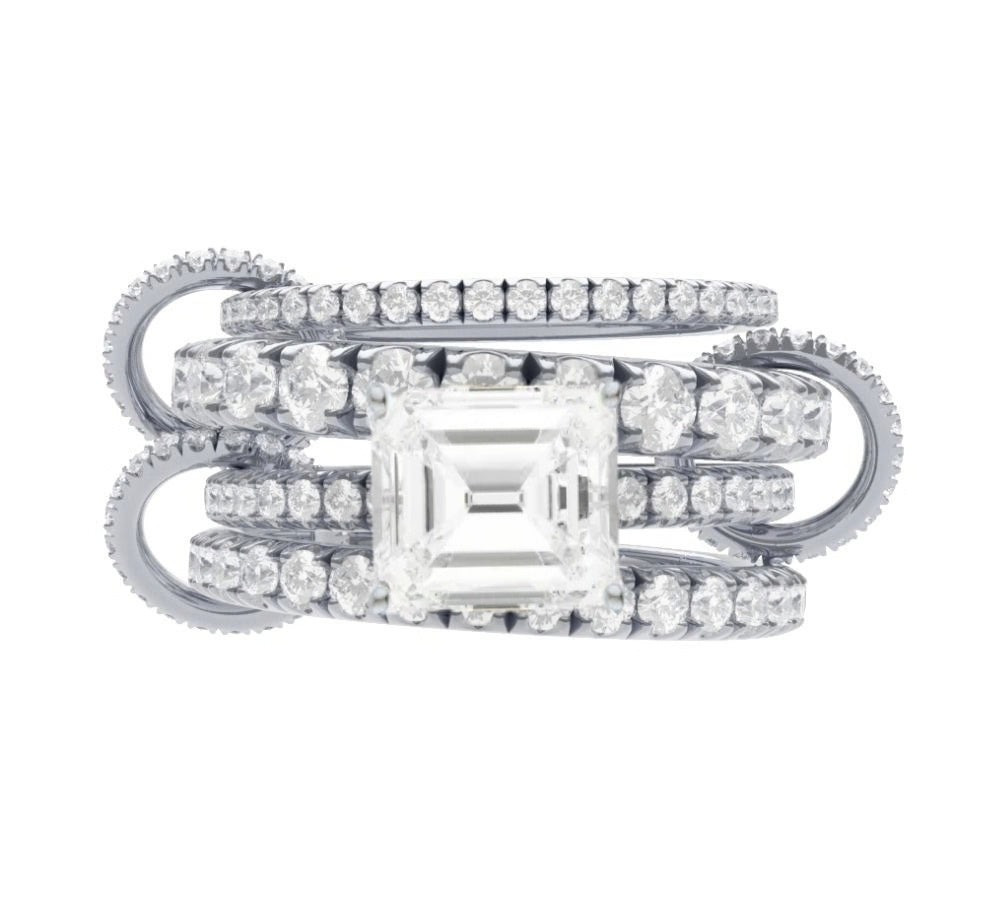 Custom Alix Platinum Heirloom Engagement Ring for Aaron Klevan in size 6.5