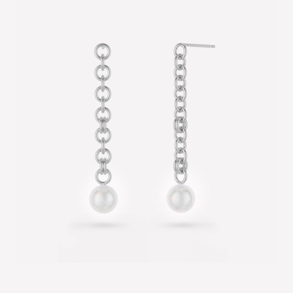 Anaka Silver Opal Earrings (Pair)