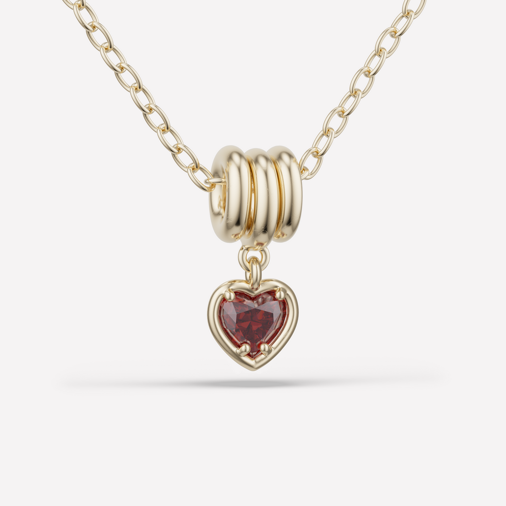 Vesta Heart YG Ruby Necklace (VIP)